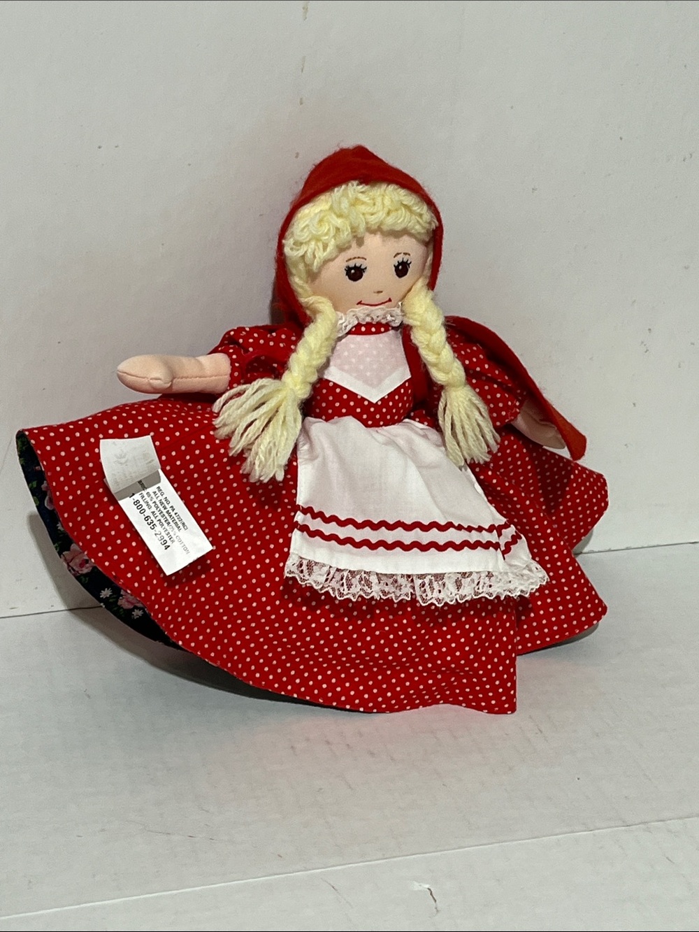 3 in 1 Little Red Riding Hood Topsy Turvy Cloth Doll Grandma Wolf 10”x9.5”